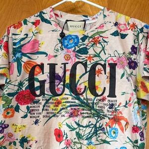 Gucci Multicolor Floral Print Tee